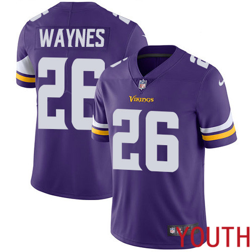 Minnesota Vikings 26 Limited Trae Waynes Purple Nike NFL Home Youth Jersey Vapor Untouchable